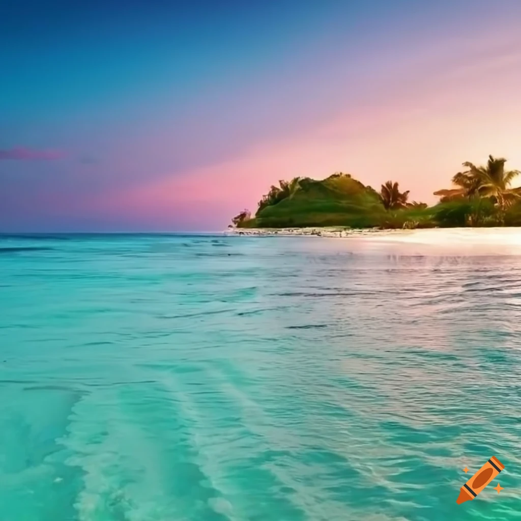 Beautiful beach in the maldives on Craiyon