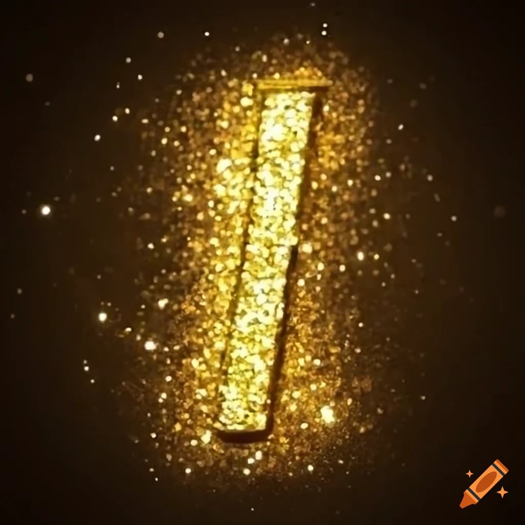 Golden glitter number zero on Craiyon