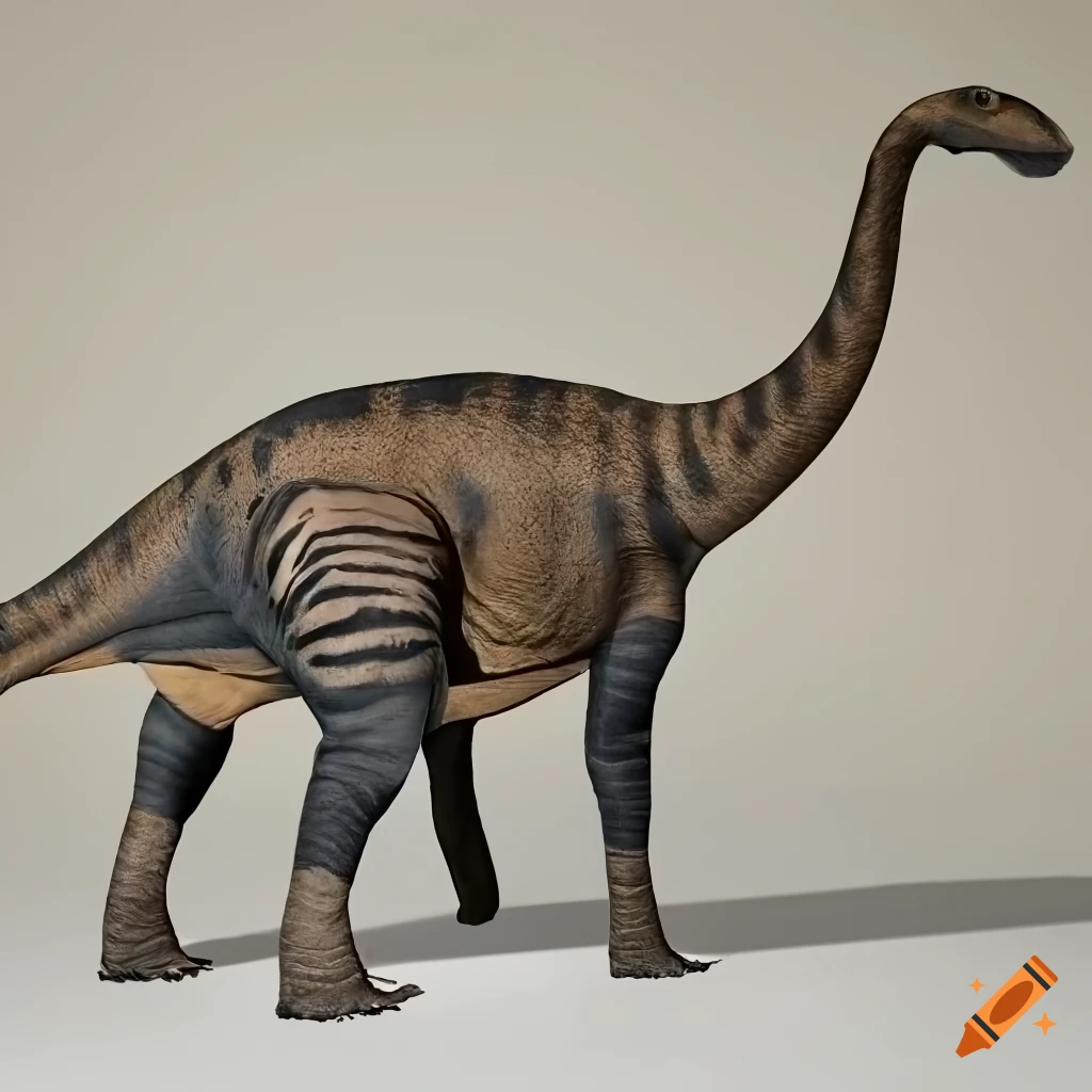 Detailed image of a dinosaur with Okapi color pattern and elephant-like ...
