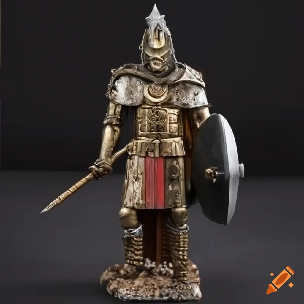 Mechanical holy warrior with mace and shield on Craiyon