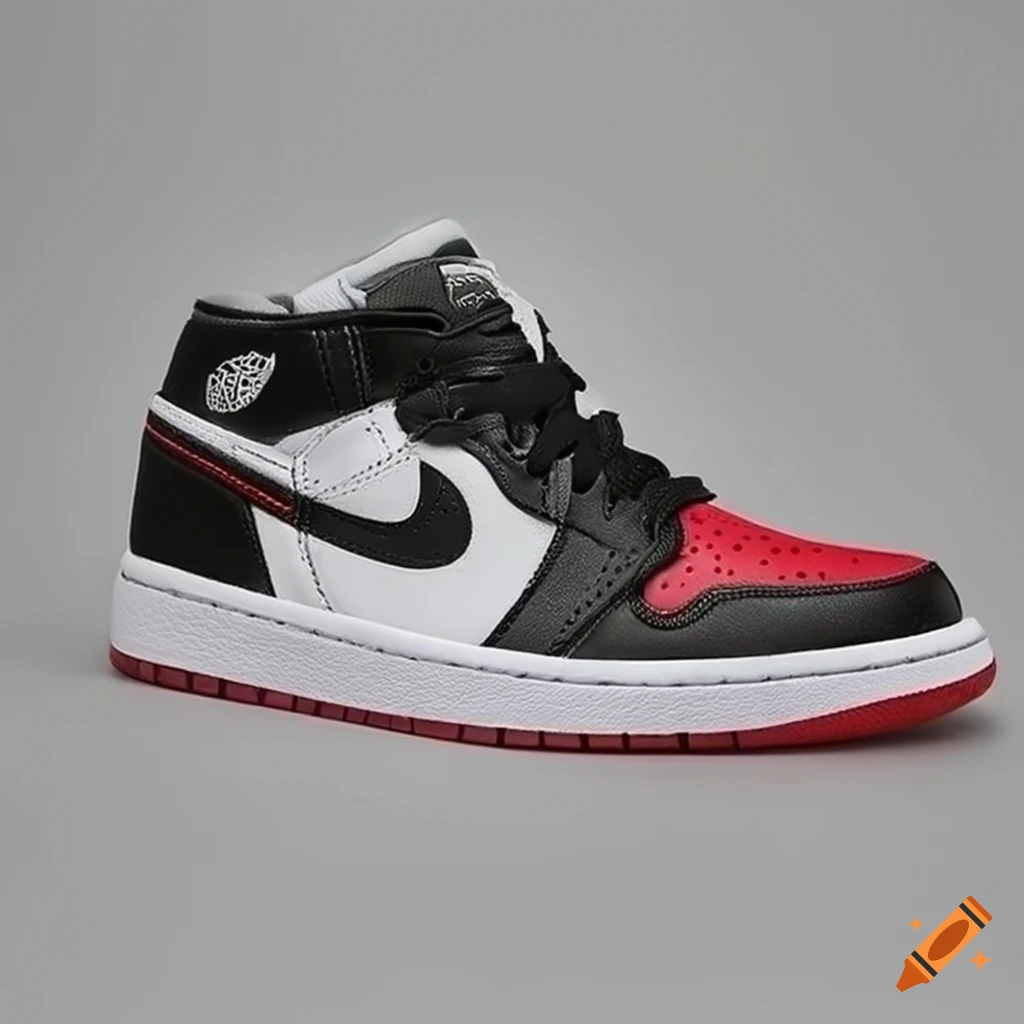 Red and black jordan 1 shoes