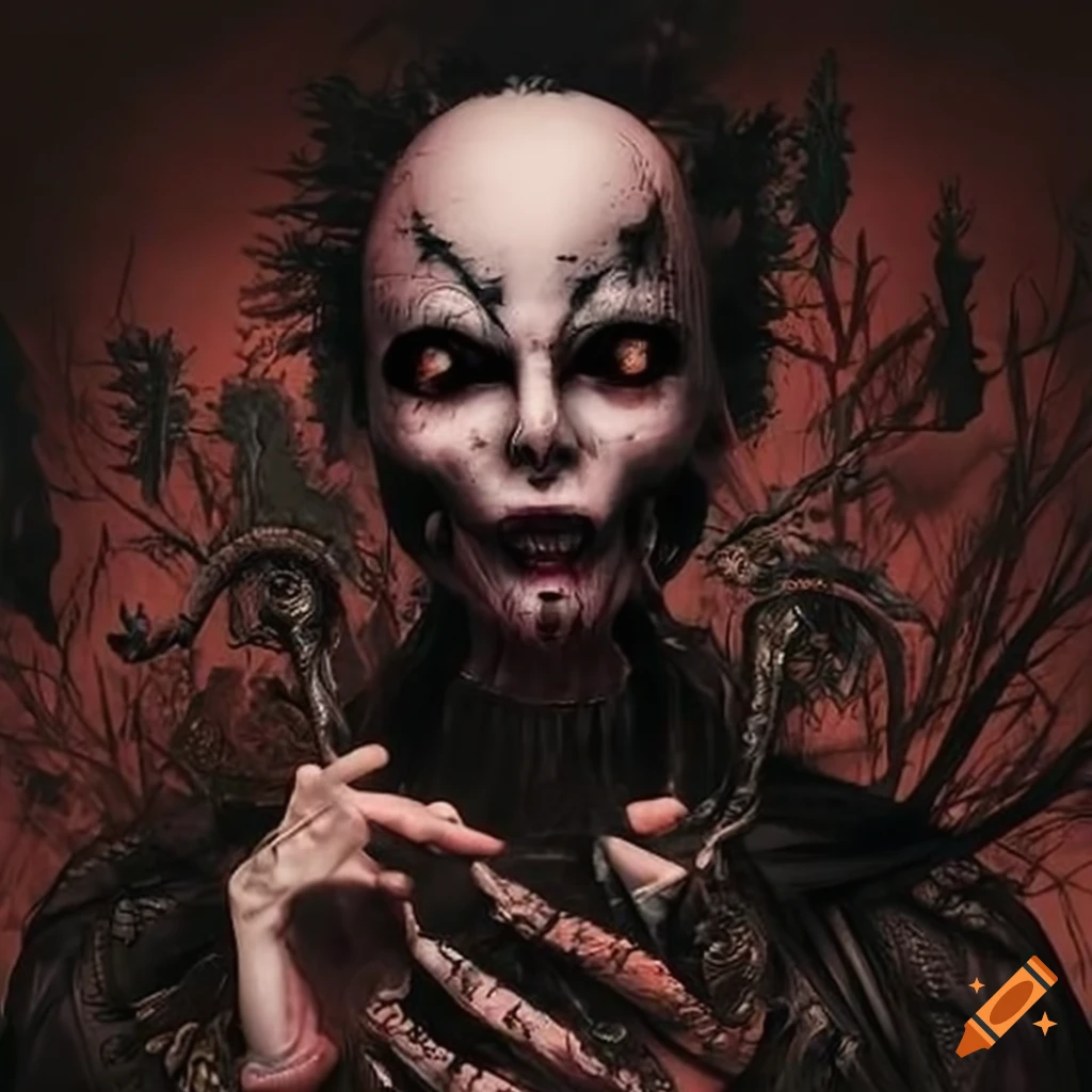 artwork with Japanese gothic horror theme