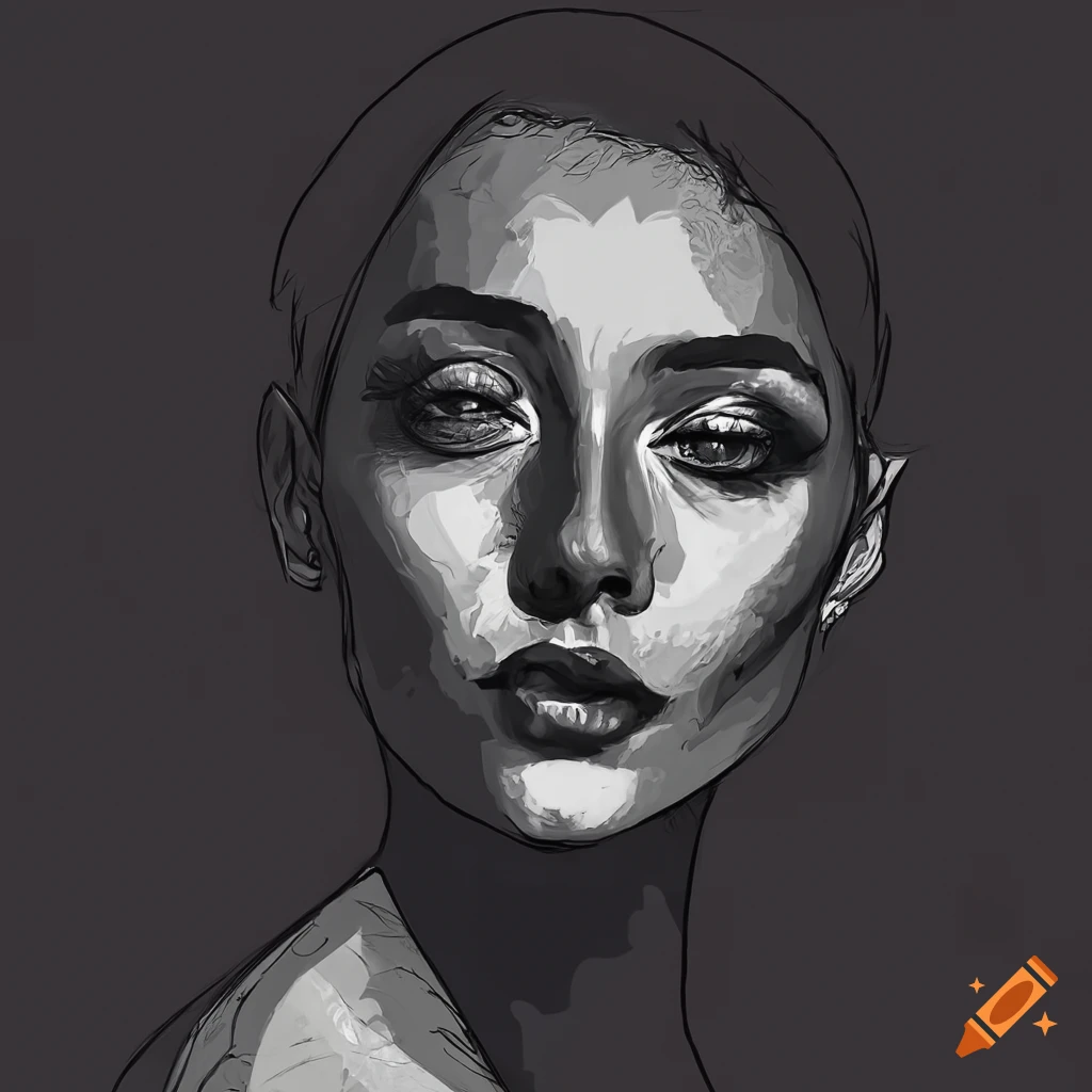 hyperrealistic portrait of an androgynous woman