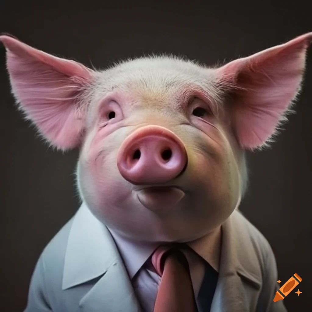 a pig wearing a suit