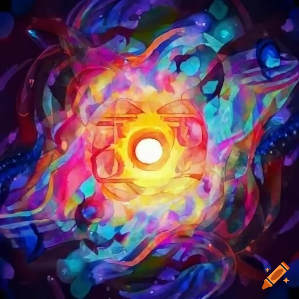 Image of mystical symbols and waves of light on Craiyon