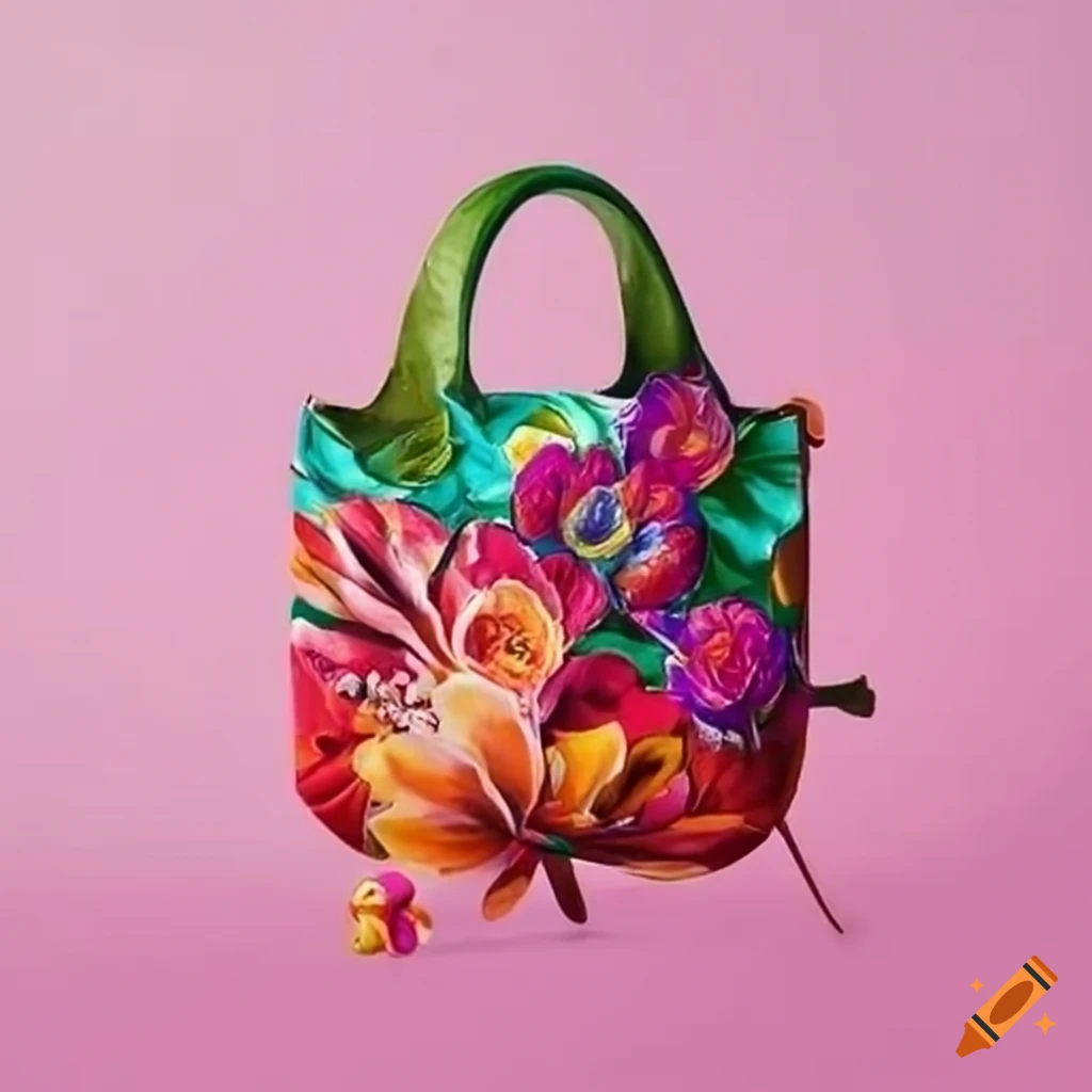 Colorful fashion bag inspired by valle del cauca flowers on Craiyon