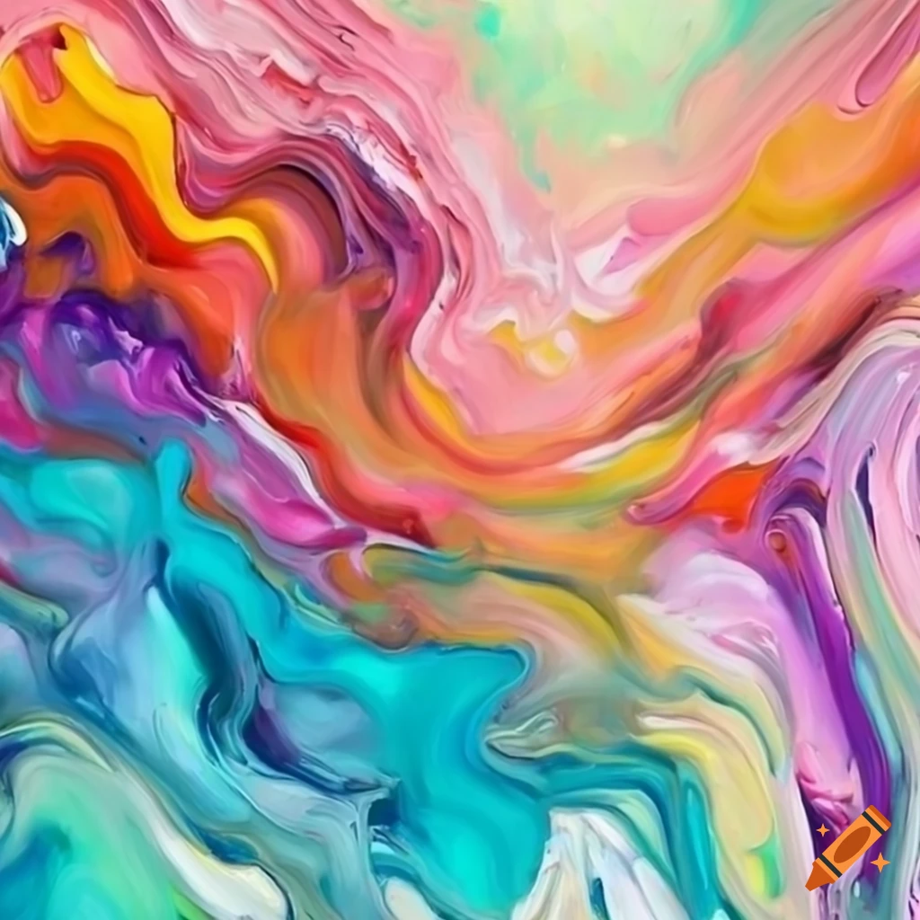 abstract oil painting with pastel colors