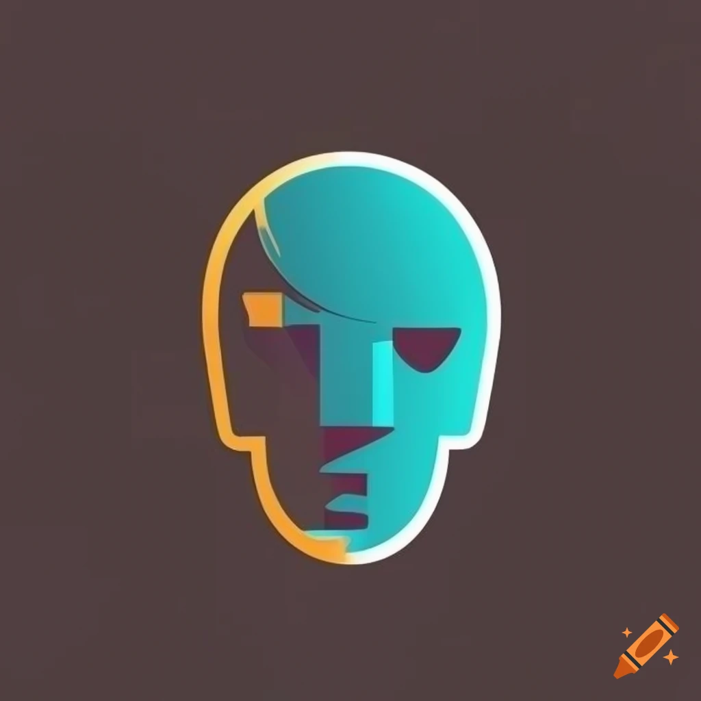 Modern thinking head logo design on Craiyon