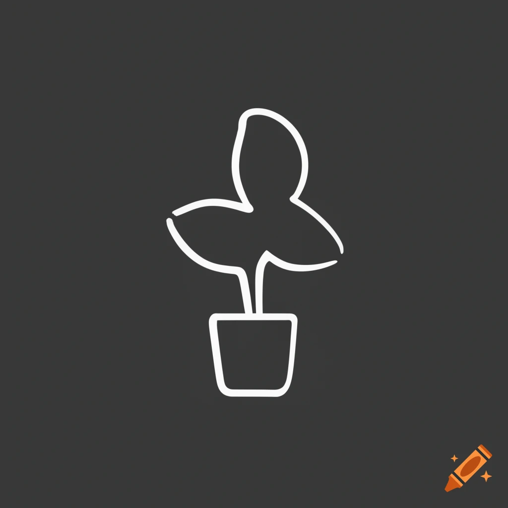 minimalistic black and white plant icon