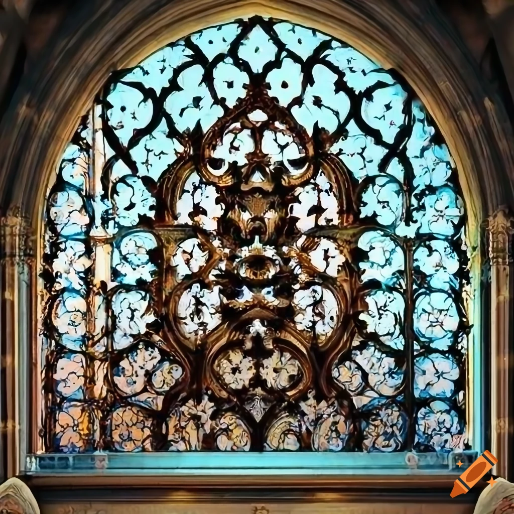 baroque gothic window with Islamic art ornaments