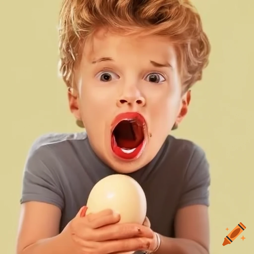 a person eating an egg
