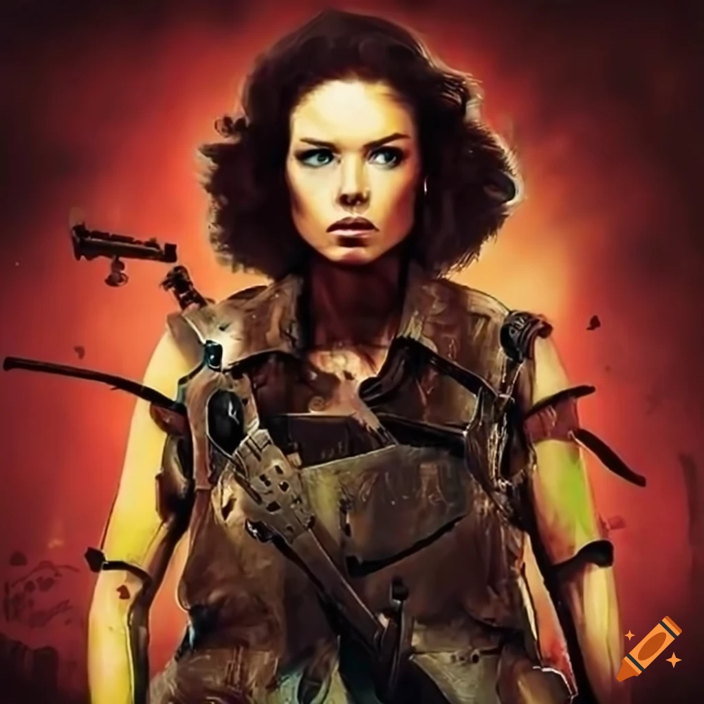 Liza simpson as iron-man in a post-apocalyptic setting on Craiyon