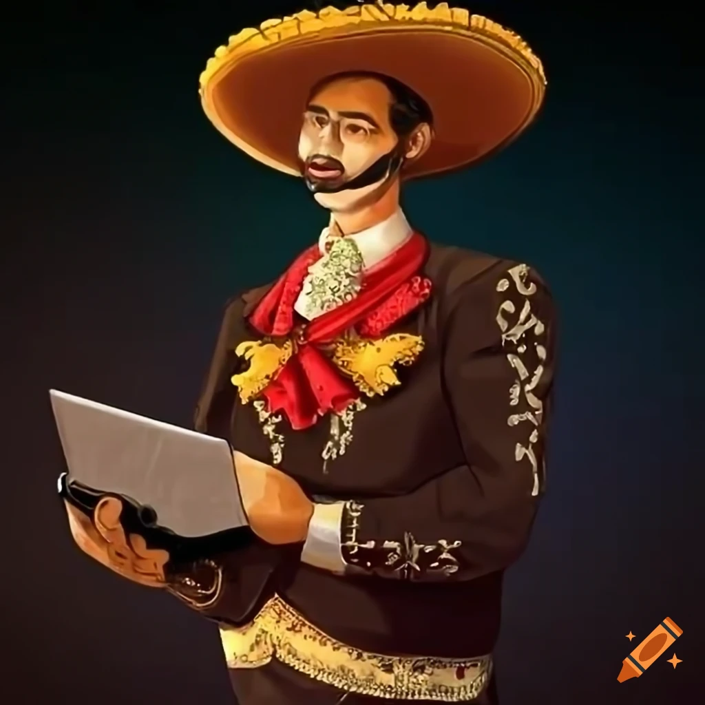 Pop art illustration of a mexican bandito on Craiyon