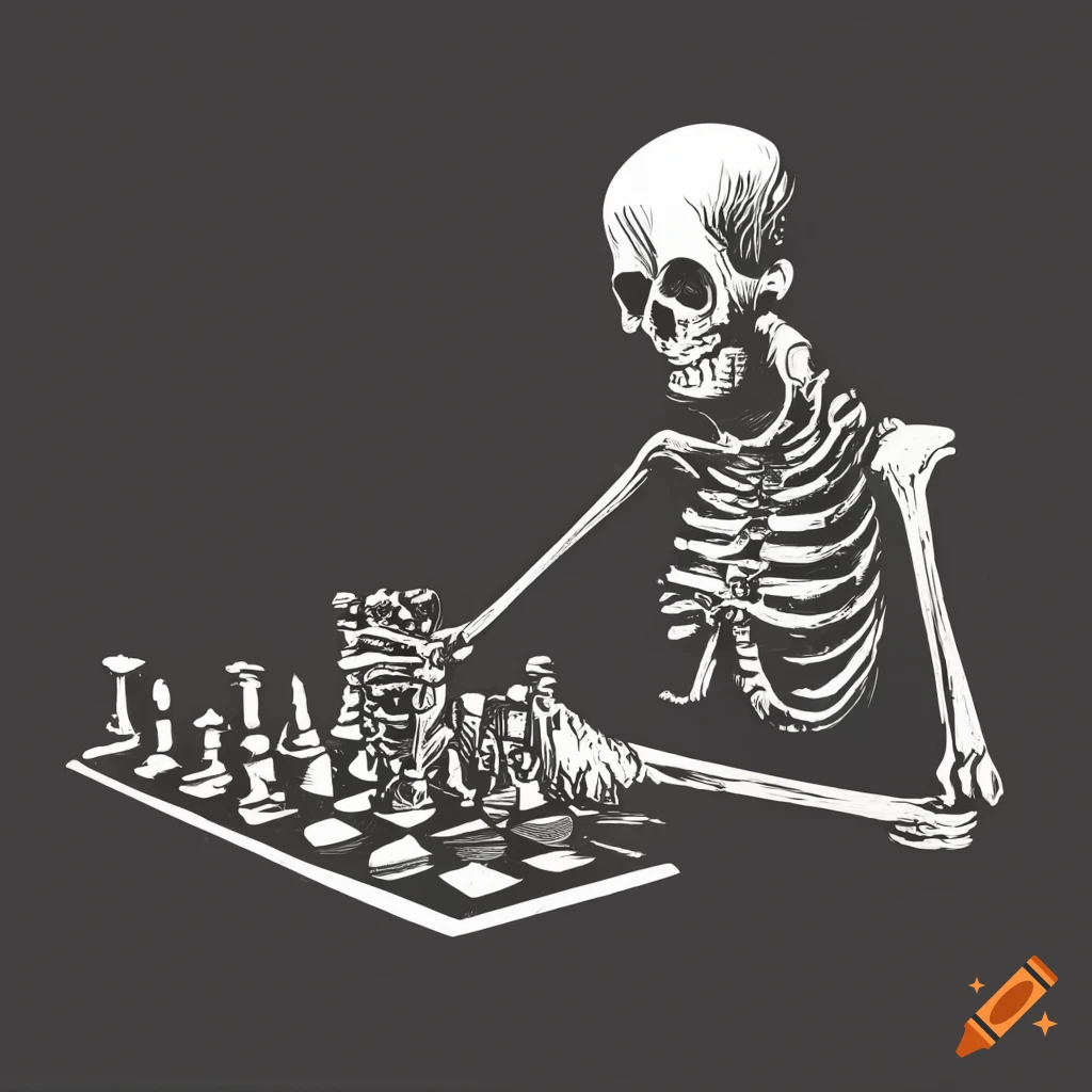 Chess, blue, drawings, eyes, game, horror, play, skull, HD phone wallpaper