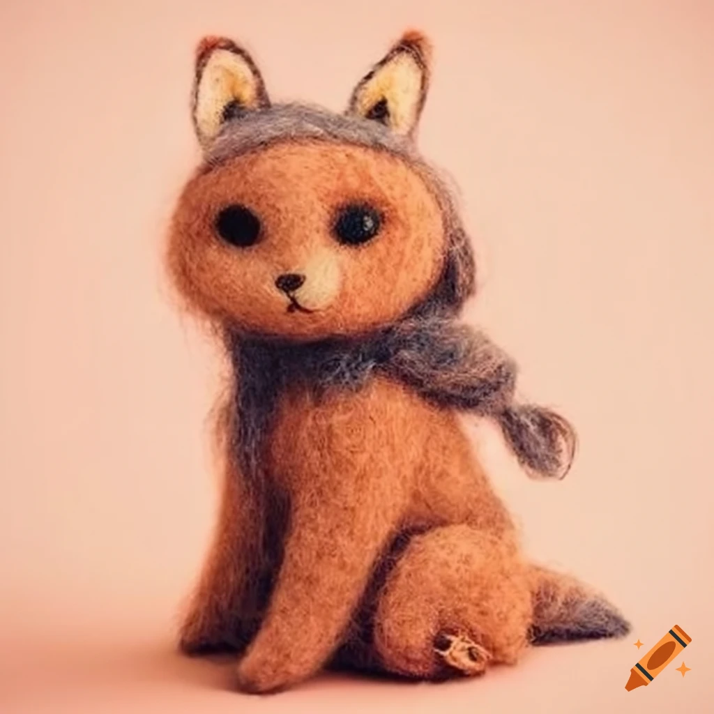 felted wool animals in stylish outfits