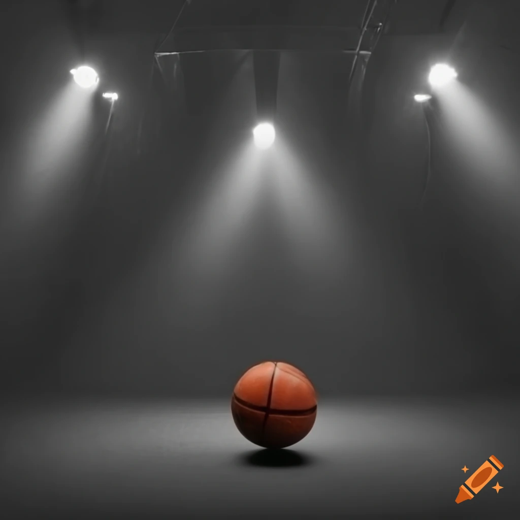 Basketball on stage theater lights on Craiyon