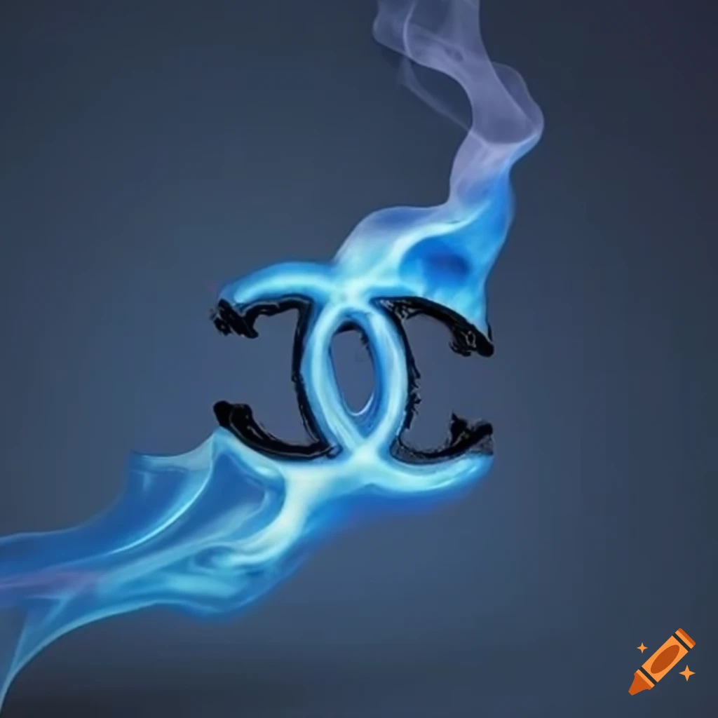 Chanel logo engulfed in blue fire on Craiyon