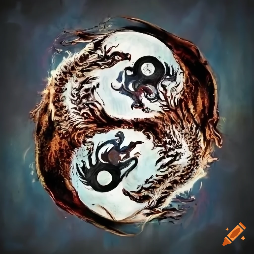 Yin and yang dragons