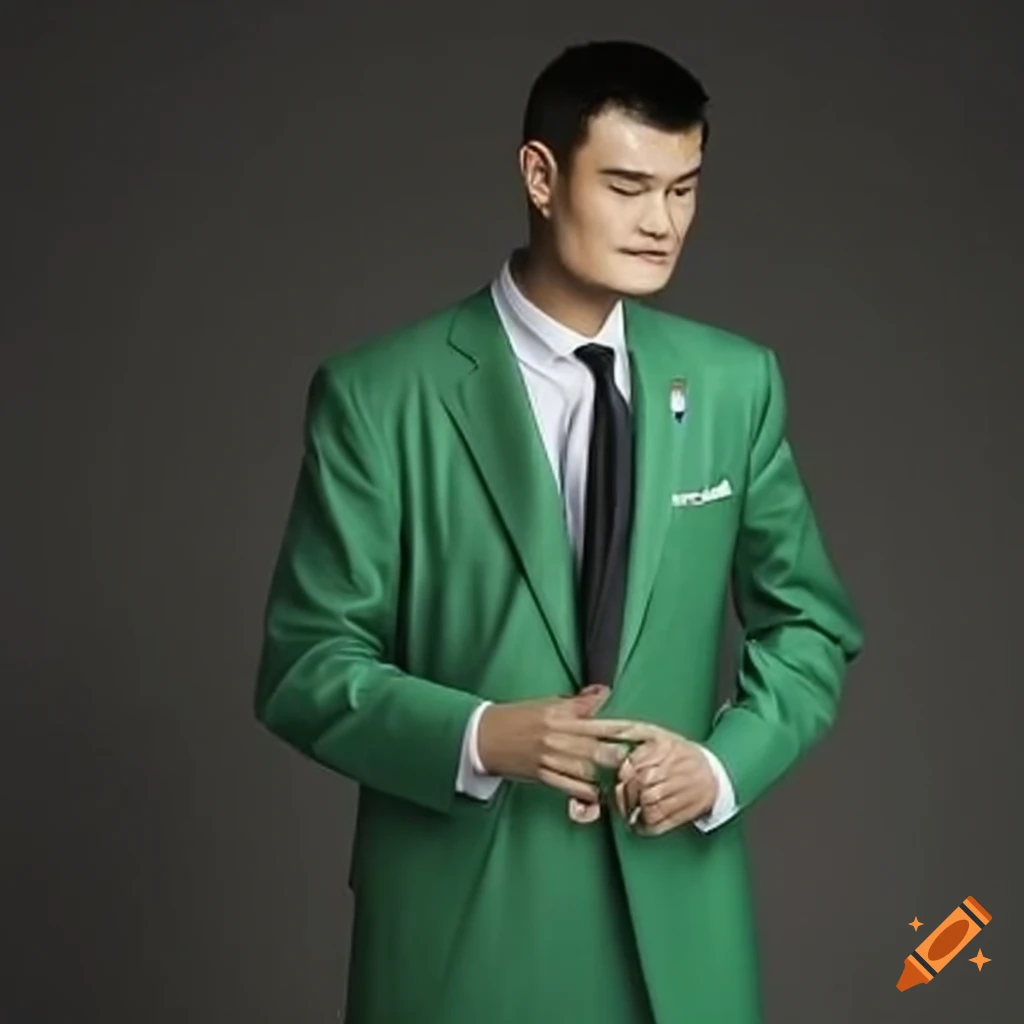 Yao ming in a green suit on Craiyon