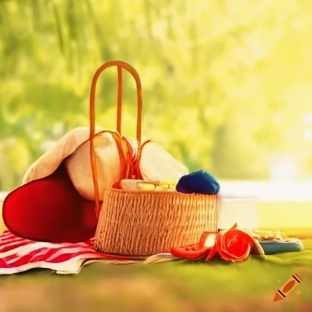 Sunny day picnic scene on Craiyon