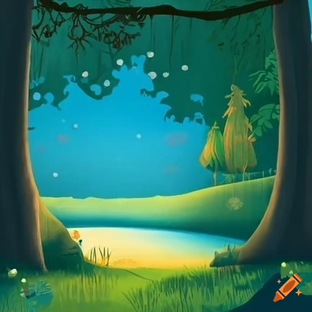 Charming Lake Background For Children s Storybook On Craiyon
