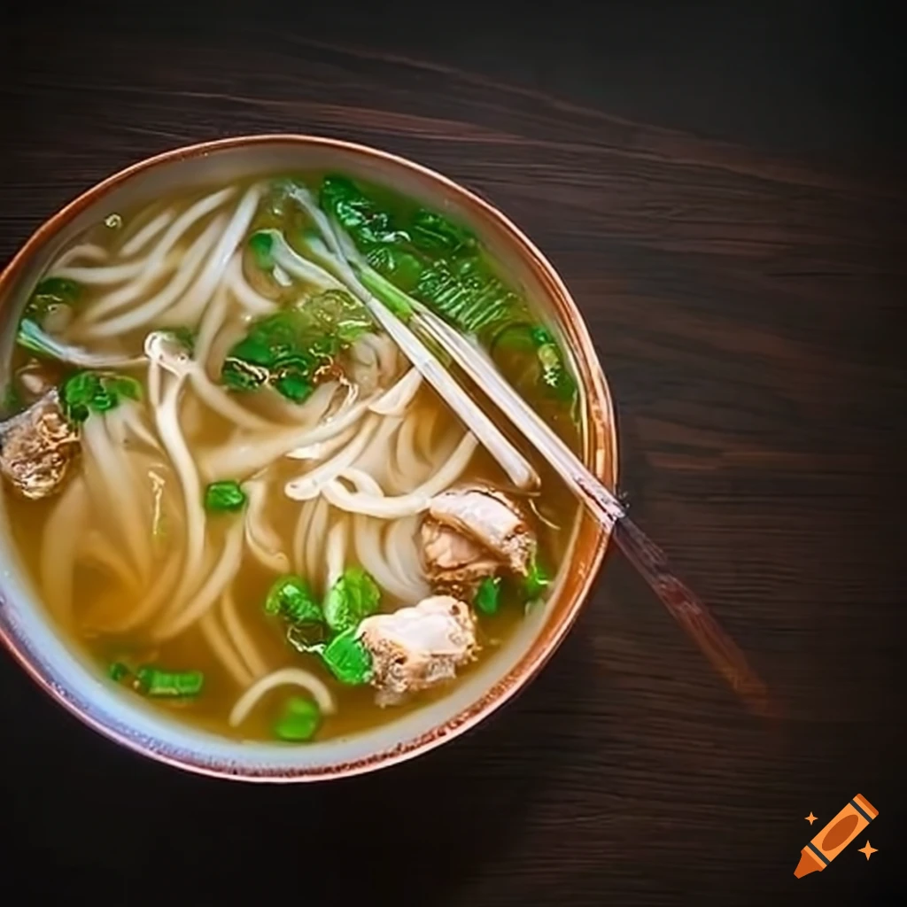 hearty bowl of chicken pho