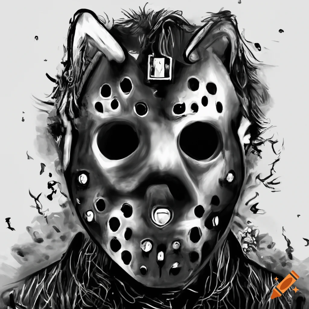 Dog wearing jason vorhees mask on Craiyon