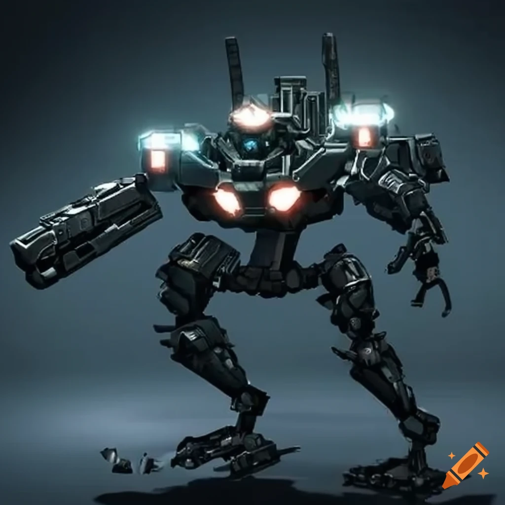 image of a heavily armed robot with mines on its back