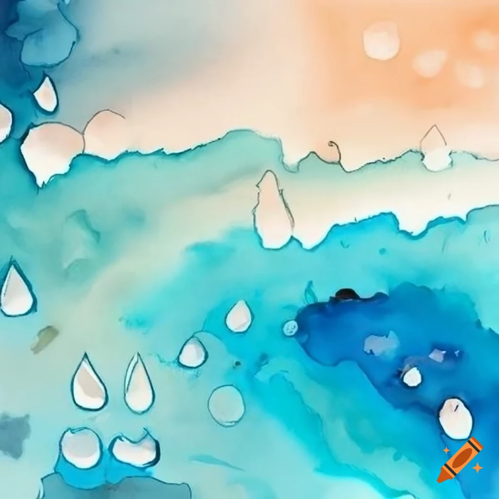 Watercolor painting of a halffilled hall with tears