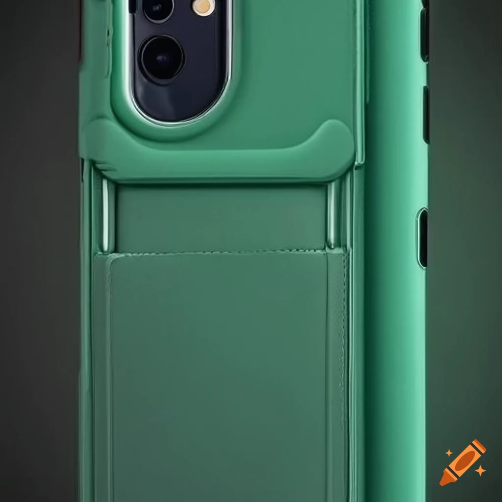 Forest green phone case with detachable pocket on Craiyon