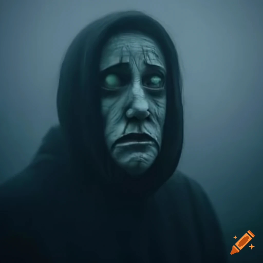  Mysterious face emerging from fog