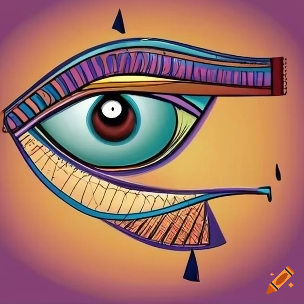 emotional representation of an Egyptian eye shedding a tear