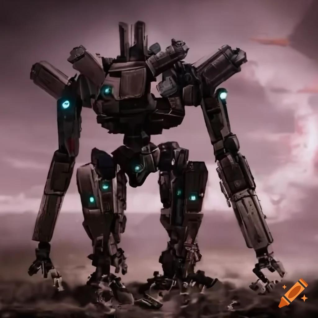 image of a robot with armor and weapons