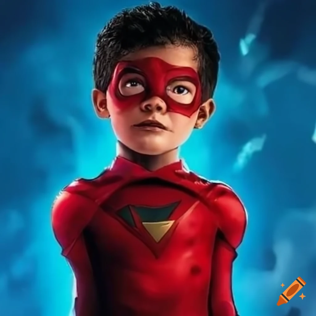 illustration of a young superhero named Samy