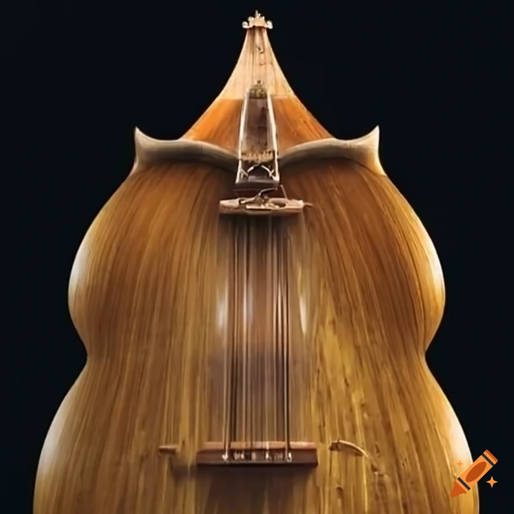 surreal image of a lute with Morpheus-like imagery