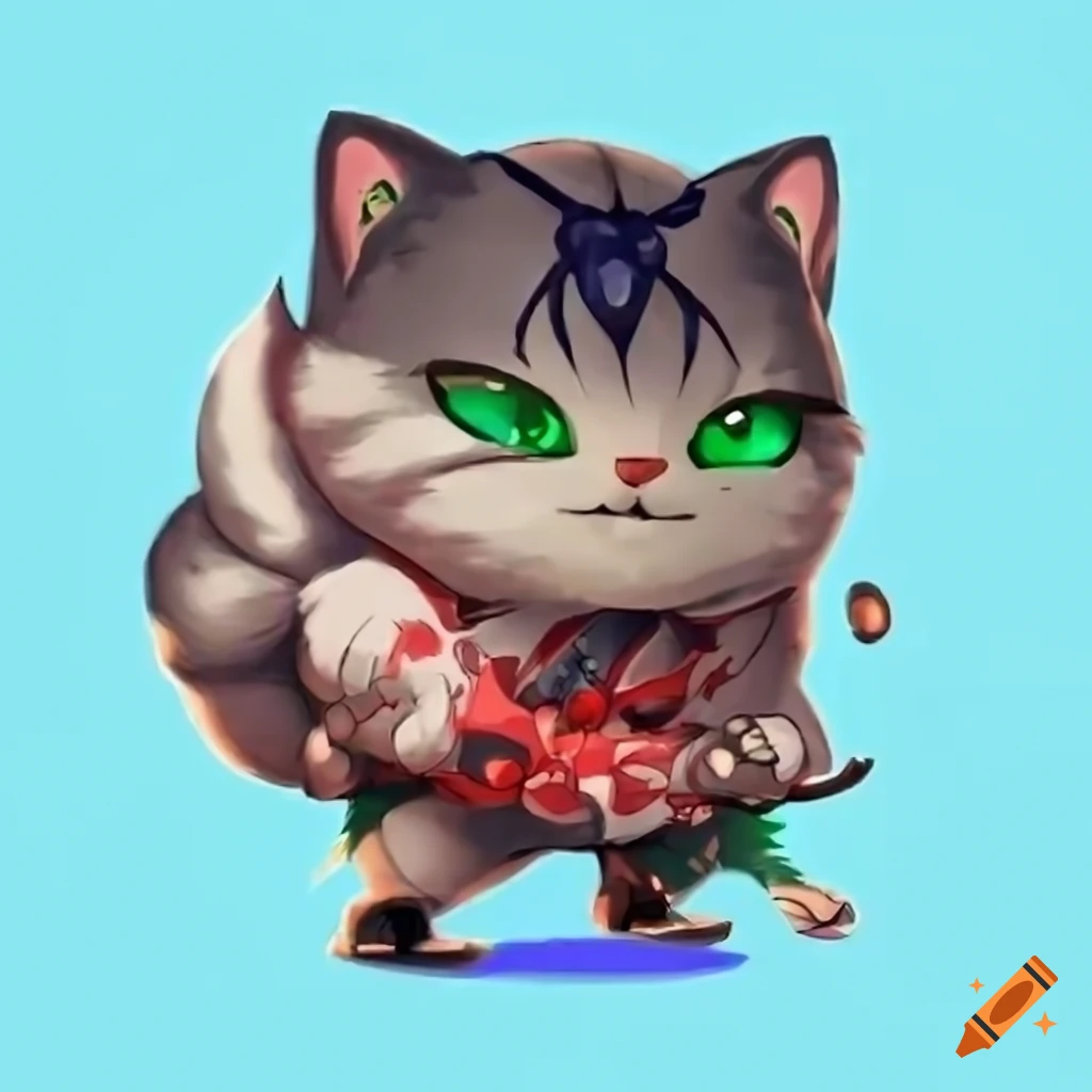 Avatar of an anime cat ready for battle