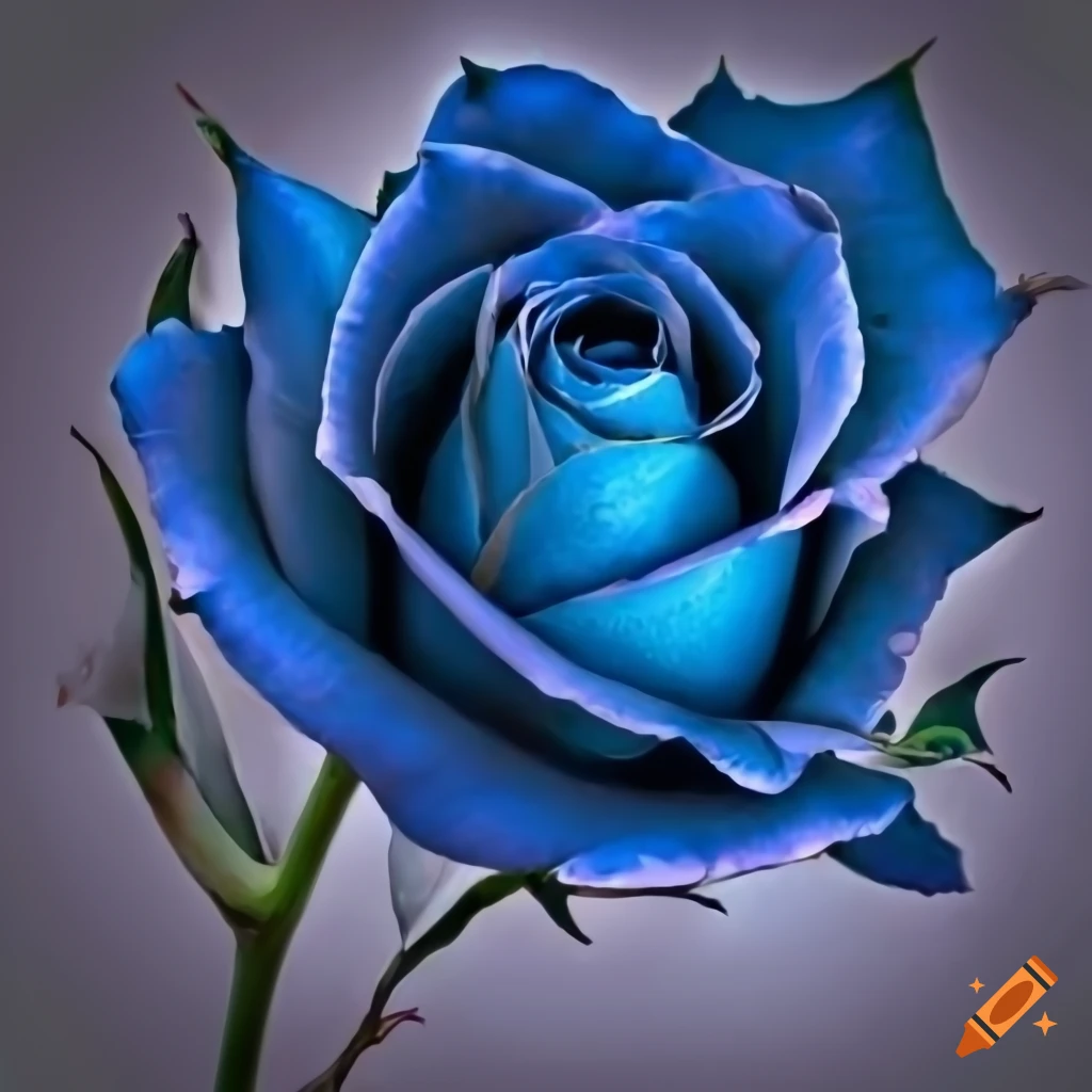 blue rose on white background