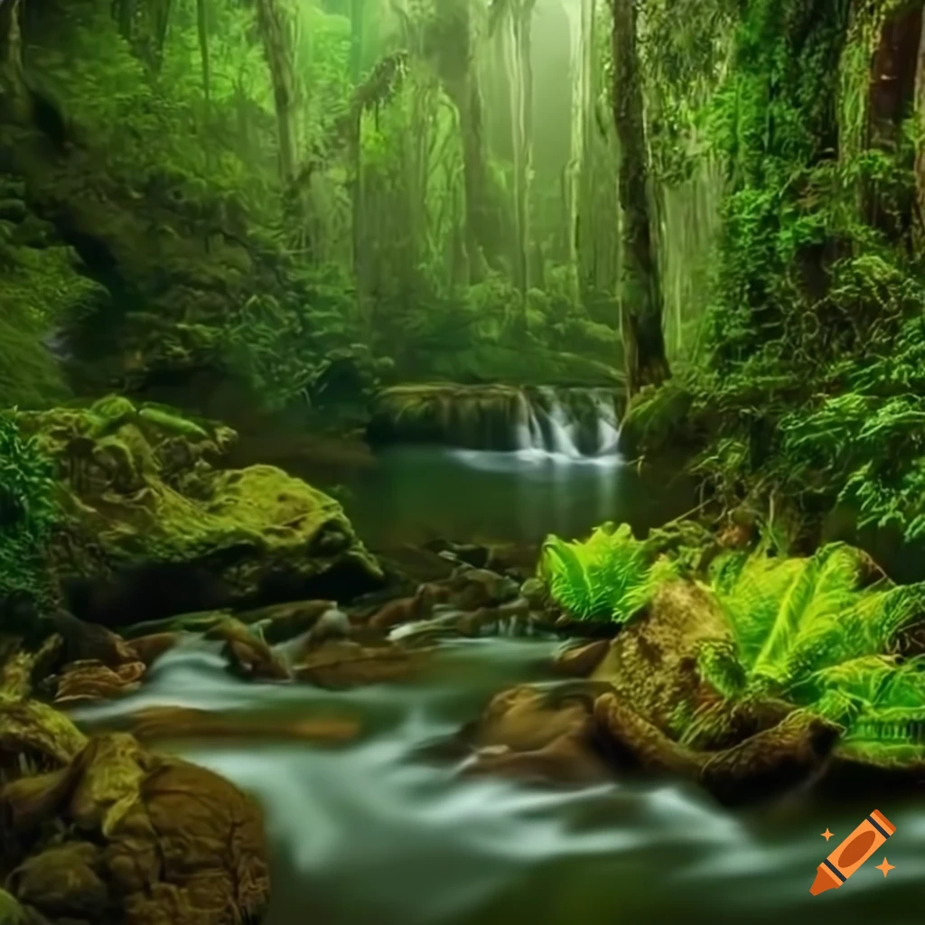 Costa rica rain forest green on Craiyon