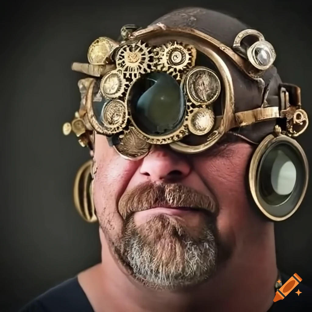 Rick harrison in steampunk goggles on Craiyon