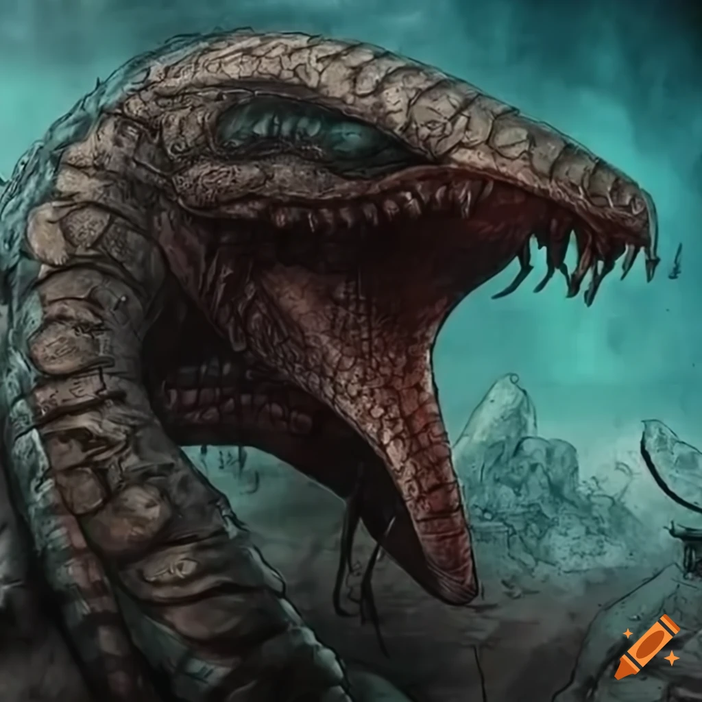 Image of a post-apocalyptic snake alien on Craiyon