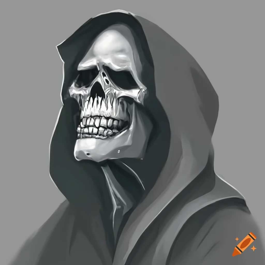 3d Skeleton Dressed Like Reaper Stock Illustration 49605658