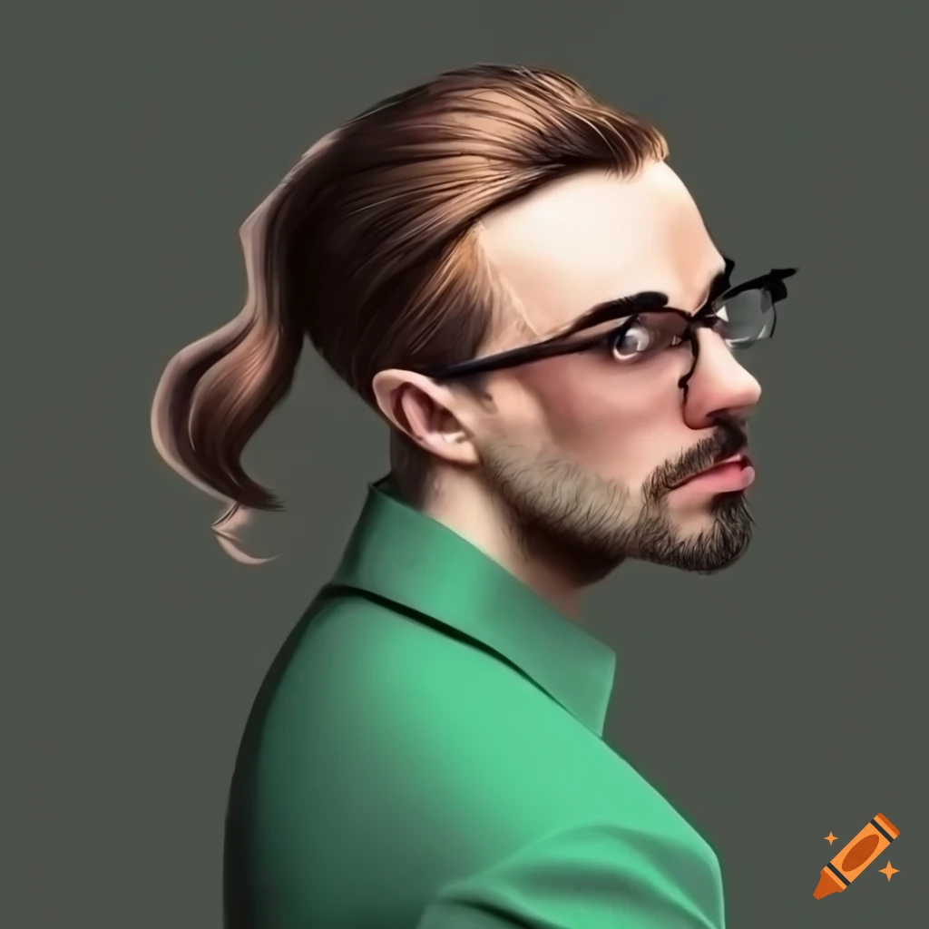 portrait of a man with long hair and glasses