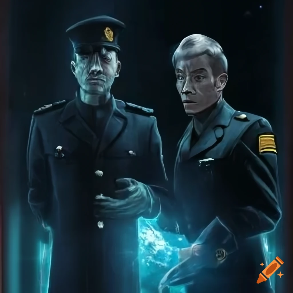 cover art for a sci-fi spy drama TV show 'Frontline'