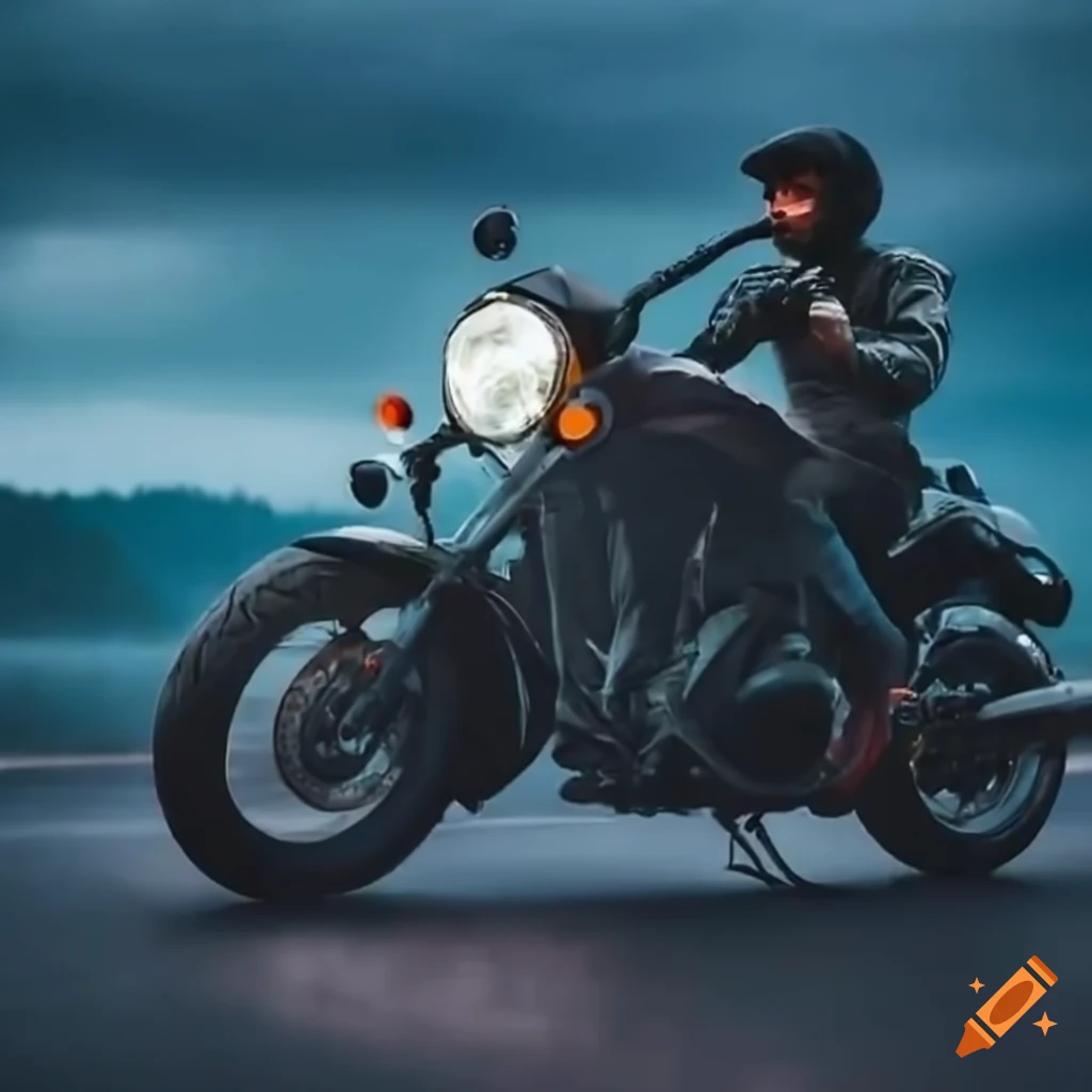 motorcycle rider on the highway