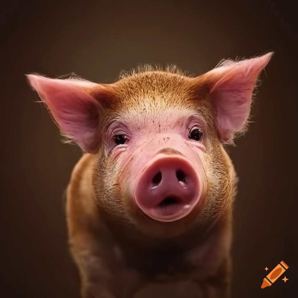 brown curly-haired pig