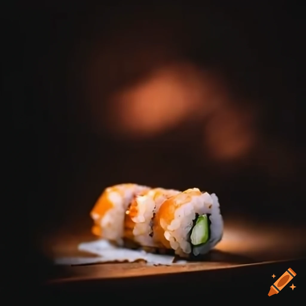 man standing on a sushi roll
