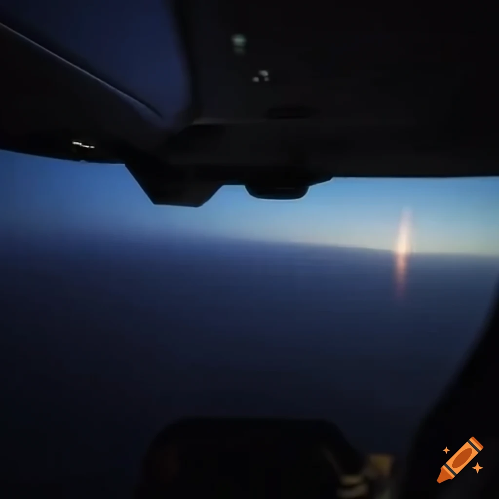 pilot's perspective of the night sky from cockpit