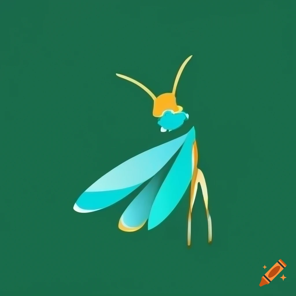 flat design logo of an insect