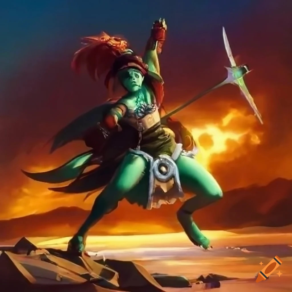 digital artwork of lizardmen dancing