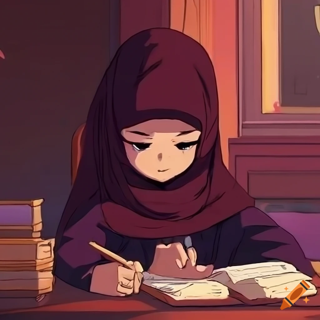 lofi study girl in a cozy room